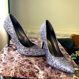 Blue-grey beautiful sparkly heels